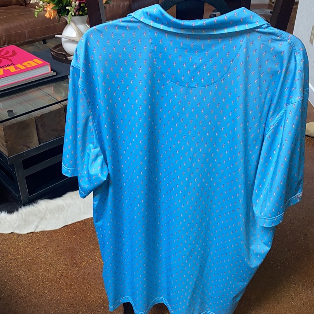Polo golf shirt with flamingos - Picture 5 of 5